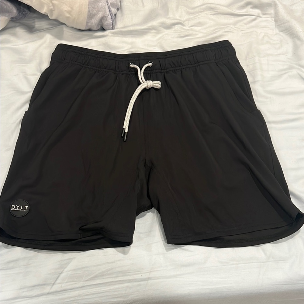 BYLT Basics Black Athletic Shorts with Elastic Waistband